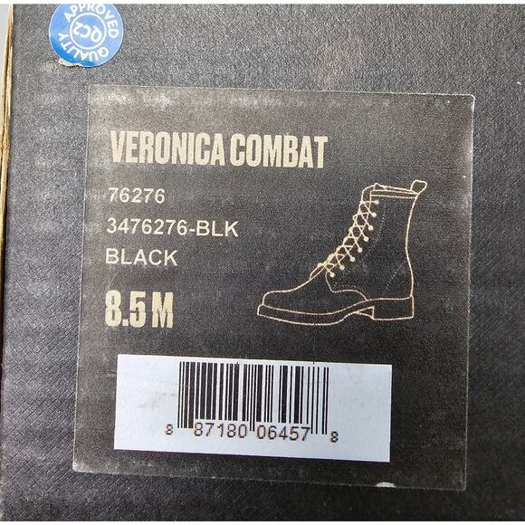 Frye Veronica Combat Boot Women's 8.5 M (B) Black Leather Lace Up 3476276 - Picture 10 of 12